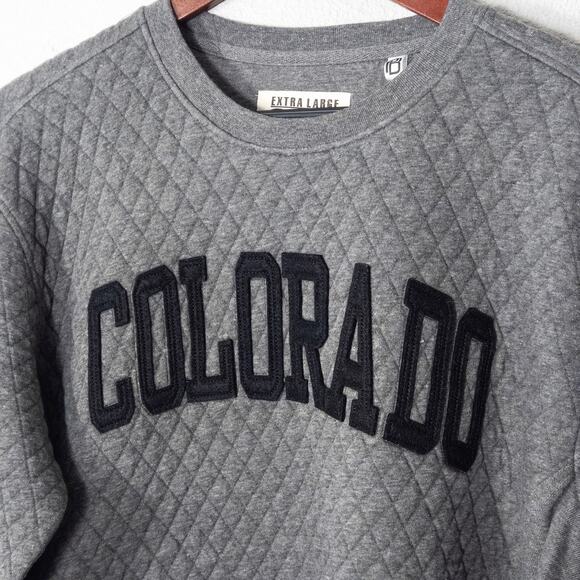 Pressbox Quilted Sweatshirt Colorado Varsity Gray Size XL Collegiate - Picture 3 of 9